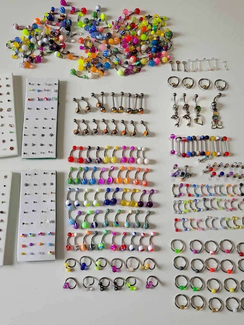 450 Piece Assorted Surgical Steel Body Jewelry Wholesale Lot